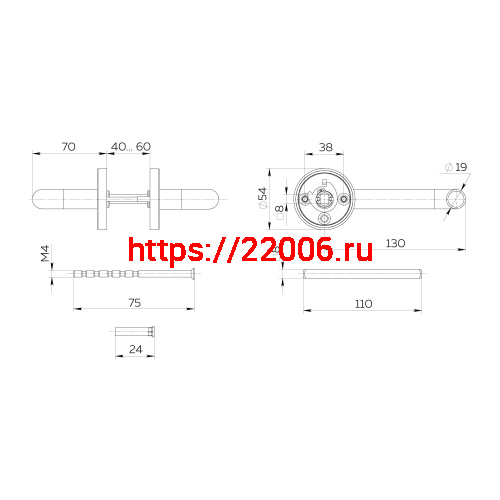 Ручка Fuaro (Фуаро) раздельная R.DSS201-0203/19 (9х125 мм) INOX 201 фото 2