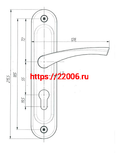 Ручка дверная Zenit (Зенит) на планке РФ1-55.17 (черный) фото 2