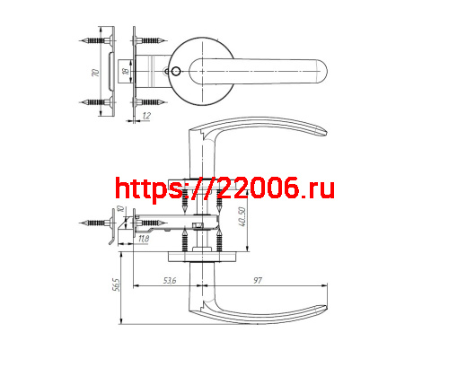 Защелка Zenit (Зенит) ЗЩ2 (серебро) фото 2