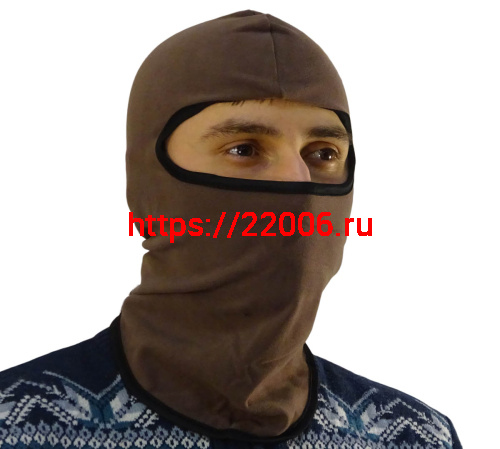 Подшлемник-балаклава (открыта только область для глаз, коричневого цвета с темной окантовкой 890058) Подшлемник-балаклава (открыта только область для глаз, коричневого цвета с темной окантовкой 890058)
