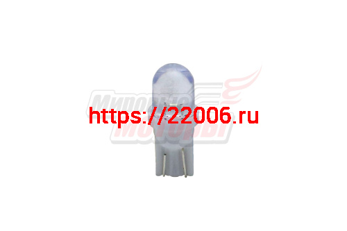 Лампа 12 В T10, 1 светодиод LED, без цоколя, выпуклая, белая Лампа 12 В T10, 1 светодиод LED, без цоколя, выпуклая, белая