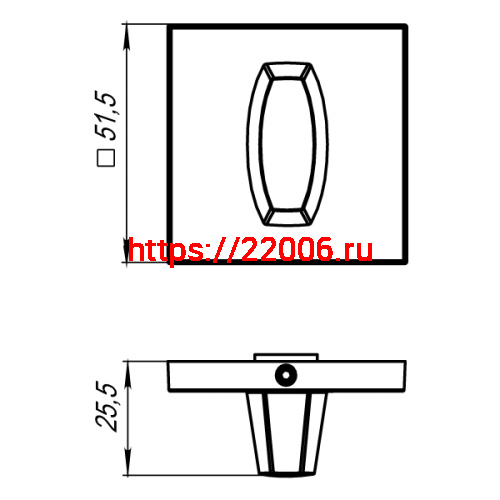Ручка Armadillo (Армадилло) поворотная BK6.K.USS52 (WC-BOLT BK6 USS) WH-19 белый фото 3