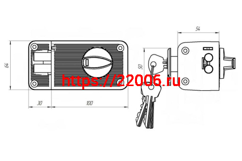 Замок Zenit (Зенит) накладной ЗН2-3 (серебро) фото 2
