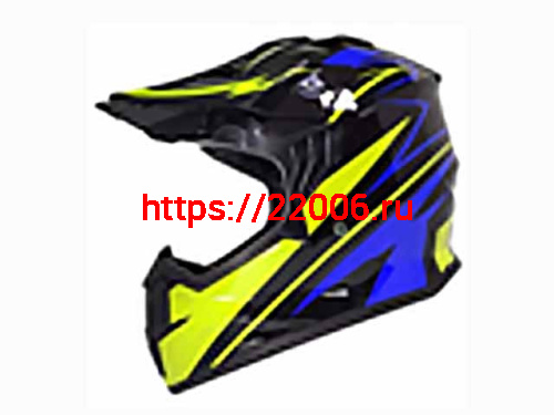 Мотошлем VIRTUE MD-911 Детский Кросс черно-салатово-синий (M)