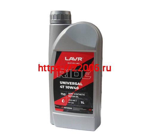 Масло LAVR MOTO RIDE UNIVERSAL для 4т двиг.,полусинт., SAE 10W40, API SM JASO M2, 1 литр. (Ln7745) Масло LAVR MOTO RIDE UNIVERSAL для 4т двиг.,полусинт., SAE 10W40, API SM JASO M2, 1 литр. (Ln7745)