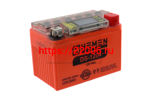 Аккумулятор 12В 4Ач HEMEN ENERGY DS1204 (UTX4L-BS(DS)) С ДИСПЛЕЕМ(гелевый)(обр.полярн) (113*70*85мм) Аккумулятор 12В 4Ач HEMEN ENERGY DS1204 (UTX4L-BS(DS)) С ДИСПЛЕЕМ(гелевый)(обр.полярн) (113*70*85мм)