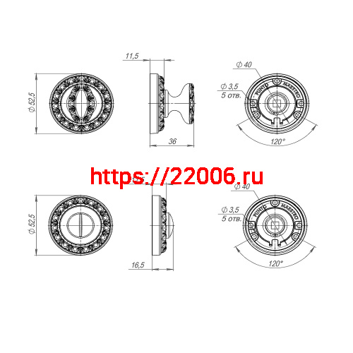 Ручка Punto (Пунто) поворотная BK6.R.MT53 (BK6 MT) OB-13 античная бронза фото 2 Ручка Punto (Пунто) поворотная BK6.R.MT53 (BK6 MT) OB-13 античная бронза фото 2