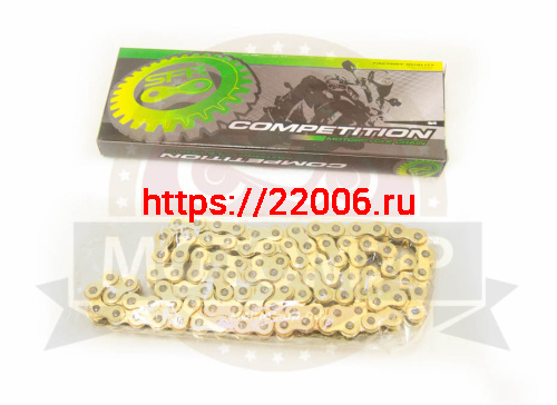 Цепь (420HР) SFR -100 зв. тюнинг в инд. упак. (коробка), СУПЕР УСИЛЕННАЯ., цв.ЗОЛОТО (Альфа) (Н) Цепь (420HР) SFR -100 зв. тюнинг в инд. упак. (коробка), СУПЕР УСИЛЕННАЯ., цв.ЗОЛОТО (Альфа) (Н)