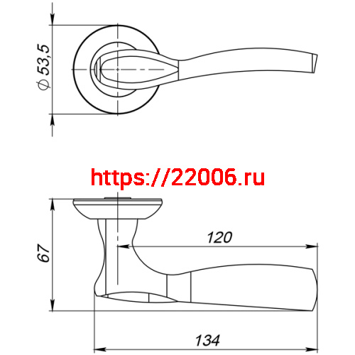 Ручка Ajax (Аякс) раздельная R.JR54.SILVA (SILVA JR) CF-17 кофе фото 2