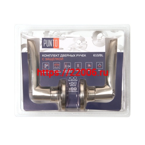 Ручка Punto (Пунто) защелка DK610/BL SN-ET (кл./фик.) мат.никель