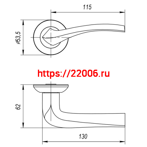 Ручка Ajax (Аякс) раздельная R.JR54.GLORIA (GLORIA JR) ABG-6 зелёная бронза фото 3