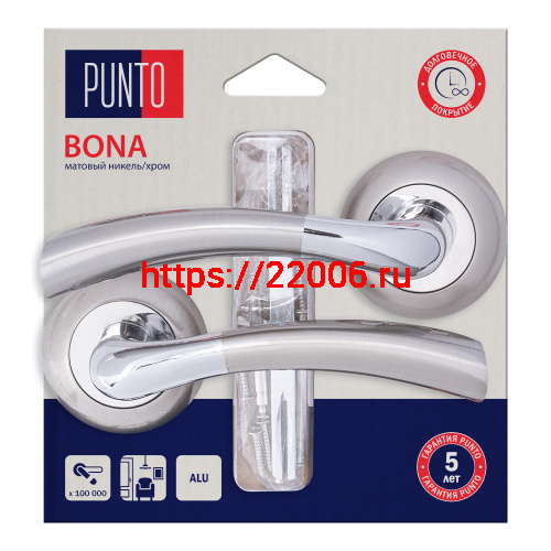Ручка Punto (Пунто) раздельная LM/A R.TL54.BONA/HD SN/CP-3 матовый никель/хром Ручка Punto (Пунто) раздельная LM/A R.TL54.BONA/HD SN/CP-3 матовый никель/хром