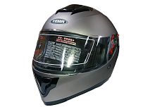 Шлем интеграл YM-830 "YAMAPA", черный матов, белый, серый матов, размер  L внутренние солнцезащ.ОЧКИ