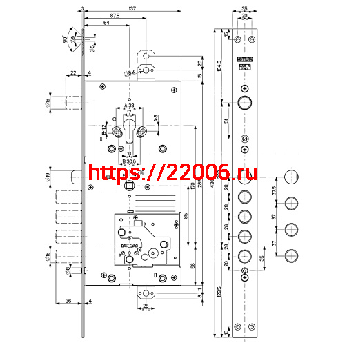 Замок Mottura (Моттура) врезной двухсистемный 54.J939M-D MyKey (правый), перекод. с торца, кл. 40 мм, без накл. фото 2 Замок Mottura (Моттура) врезной двухсистемный 54.J939M-D MyKey (правый), перекод. с торца, кл. 40 мм, без накл. фото 2