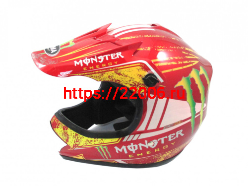 Мотошлем YM-210 KIDS Monster красный (S)
