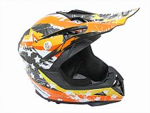 Мотошлем YM-211 KIDS черно-оранжевый (M)