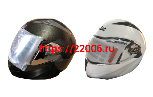 Шлем модуляр "Safelead" HF-118 (поднимается подбородок) NEW карбон (Y03), белый размер L фото 2