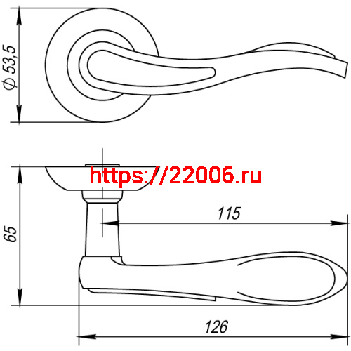 Ручка Punto (Пунто) раздельная R.TL54.SALSA (SALSA TL) CFB-18 кофе глянец фото 2
