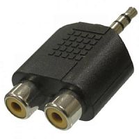 Переходник штекер 3,5мм стерео - 2гн. RCA стерео пластик