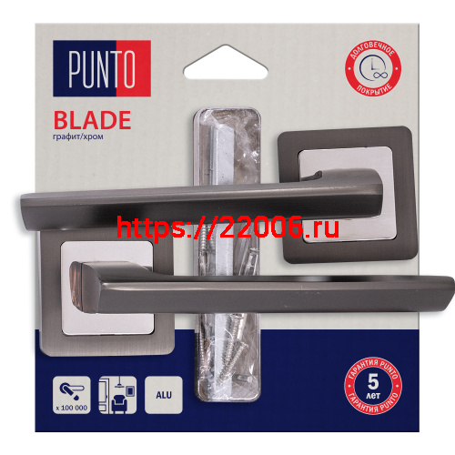 Ручка Punto (Пунто) раздельная LM/A K.QR52.BLADE/HD GR/CP-23 графит/хром Ручка Punto (Пунто) раздельная LM/A K.QR52.BLADE/HD GR/CP-23 графит/хром