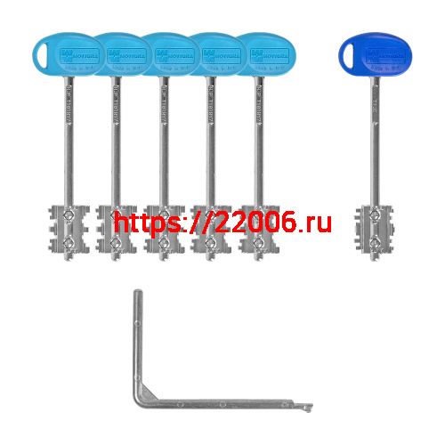 Комплект ключей Mottura (Моттура) для перекодируемых замков с торца двери 91.399/T1 MY KEY (60 мм)