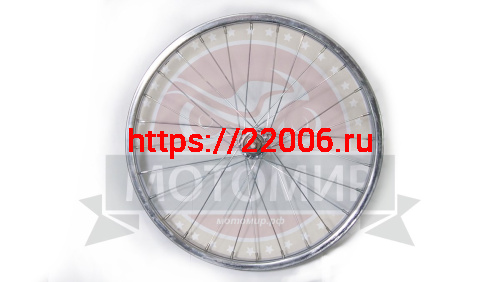 Обод Вело 18" передний (1 стеночный) хром, втулка сталь, гайки Обод Вело 18" передний (1 стеночный) хром, втулка сталь, гайки