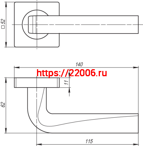 Ручка Armadillo (Армадилло) раздельная K.SQ52.KEA (KEA SQ001) CP-8 хром фото 2 Ручка Armadillo (Армадилло) раздельная K.SQ52.KEA (KEA SQ001) CP-8 хром фото 2