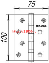 Петля Fuaro (Фуаро) универсальная IN4200U SB (2BB 100x75x2,5) мат. золото фото 2 Петля Fuaro (Фуаро) универсальная IN4200U SB (2BB 100x75x2,5) мат. золото фото 2