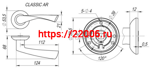 Ручка Fuaro (Фуаро) раздельная CLASSIC AR SG/GP-4 матовое золото/золото, квадрат 8x140 мм фото 3