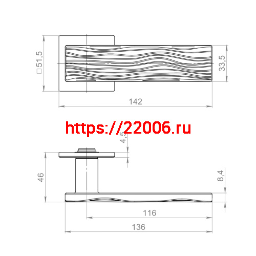 Ручка Armadillo (Армадилло) раздельная K.YM.MERENGA MWSC-33 итальянский тисненый фото 4