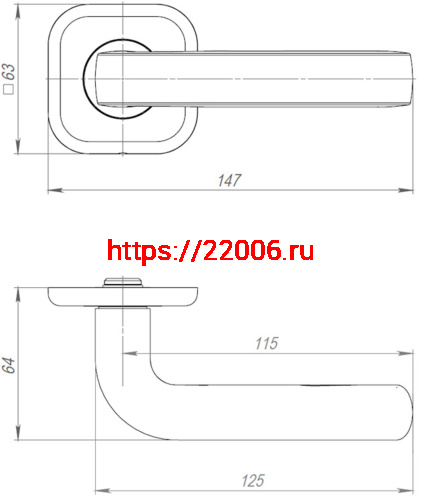 Ручка Ajax (Аякс) раздельная K.JK51.IND TORO 140 mm BL-24 черный (белая коробка) фото 2