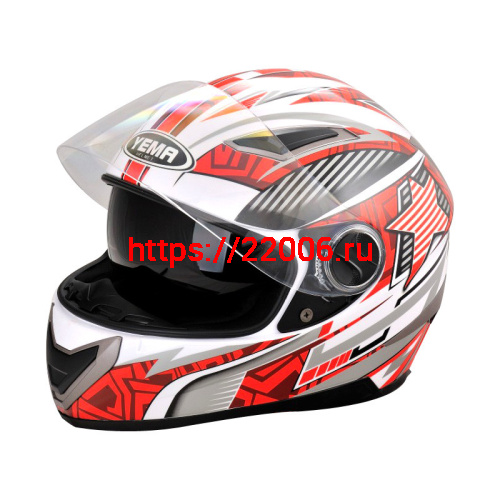 Мотошлем YM-826 красный (S) Мотошлем YM-826 красный (S)