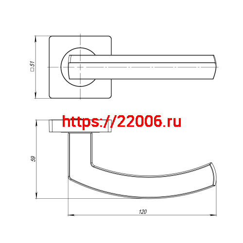 Ручка Ajax (Аякс) раздельная K.JK51.SIGMA (SIGMA JK) CP-8 хром 105мм фото 3