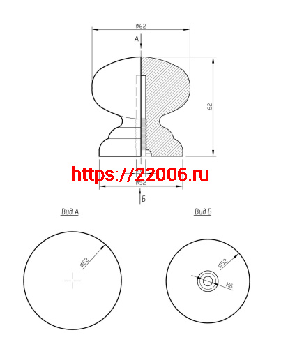 Ручка-кнопка veles (ВЕЛЕС) Мокко М (матовый) фото 2