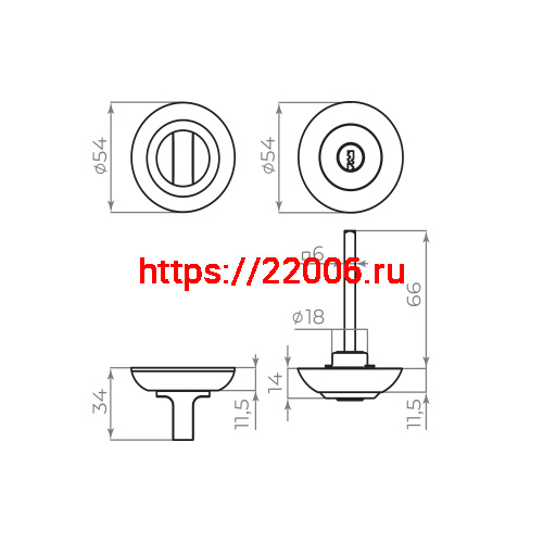 Ручка поворотная Ajax (Аякс) с фиксацией ключом BK6.FIX.JR AB-7 бронза фото 2