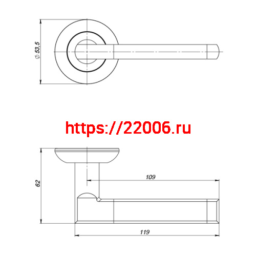 Ручка Punto (Пунто) раздельная R.ZR54.AXIS (AXIS ZR) BL-24 черный фото 3