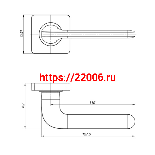 Ручка Punto (Пунто) раздельная K.ZQ51.DROID (DROID ZQ) BL-24 черный фото 3 Ручка Punto (Пунто) раздельная K.ZQ51.DROID (DROID ZQ) BL-24 черный фото 3