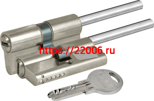 Цилиндровый механизм Kale kilit (Кале килит) под вертушку (дл.шток) 164 SX/76 (40+10+26) mm никель 5 кл.