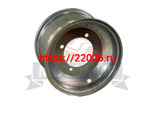 Диск SCOUT для ATV  8", 8"х 4,7" (4х110) ЦО 90 мм, черный, серебристый штамп (27766)