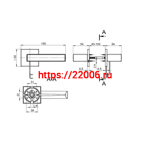 Ручка Fuaro (Фуаро) раздельная K.RL52.REDLINE (RED LINE RL) SSC-16 сатинированный хром фото 3