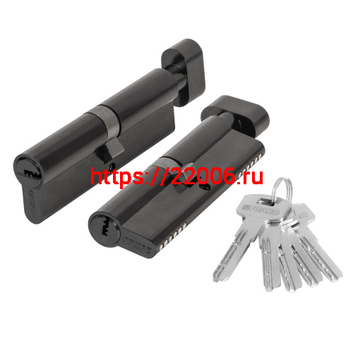 Цилиндровый Fuaro (Фуаро) механизм (200 ZM/110) 2000ZM Knob 110 (50+10+50) BL-24 черный 5Key с вертушкой