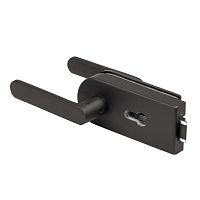 Комплект: замок+ручка Armadillo (Армадилло) для стеклянной двери Space.GL.LPZ BL черный