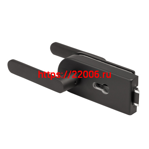 Комплект: замок+ручка Armadillo (Армадилло) для стеклянной двери Space.GL.LPZ BL черный