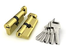 Цилиндровый механизм Fuaro (Фуаро) с вертушкой R602/80 mm-BL (35+10+35) PB латунь 5 кл. БЛИСТЕР