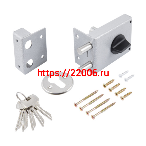 Замок Omega (Омега) накладной цилиндровый ЗН1-1.2 ГЛ серый, 5 кл. фото 4