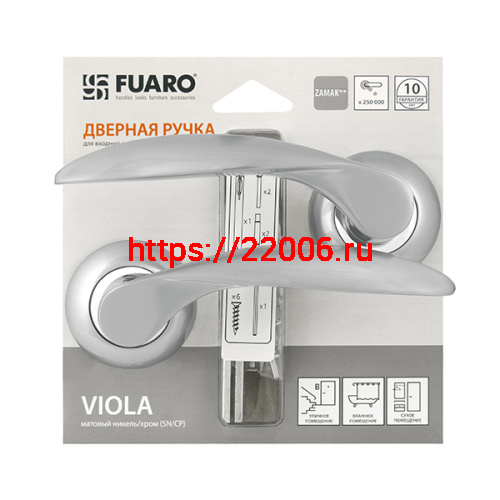 Ручка Fuaro (Фуаро) раздельная R.RM54.VIOLA (VIOLA RM) SC/CP-16 матовый хром/хром Ручка Fuaro (Фуаро) раздельная R.RM54.VIOLA (VIOLA RM) SC/CP-16 матовый хром/хром