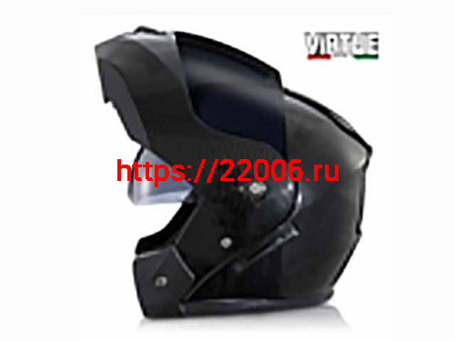 Мотошлем VIRTUE MD-903 трансформер с визором черный карбон темное стекло (XL)