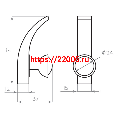 Крючок Ajax (Аякс) настенный MB-LM/K-004 GP золото фото 7