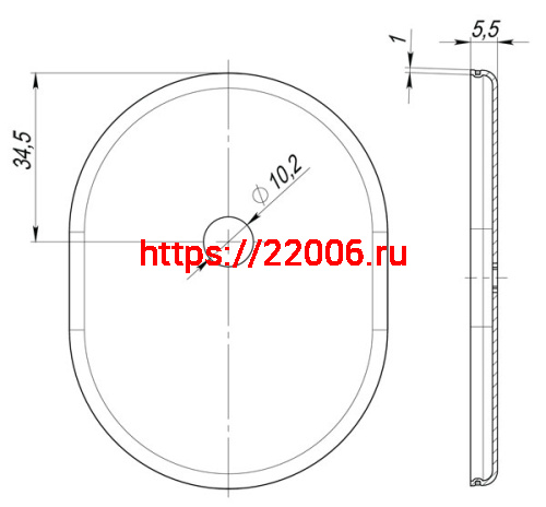 Накладка Fuaro (Фуаро) на шток цилиндра ESC.O.SF/OV.474 (ESC 474) CP хром фото 3