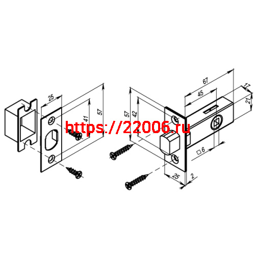 Задвижка Punto (Пунто) врезная METDB-45 (DB-45) GP золото фото 3